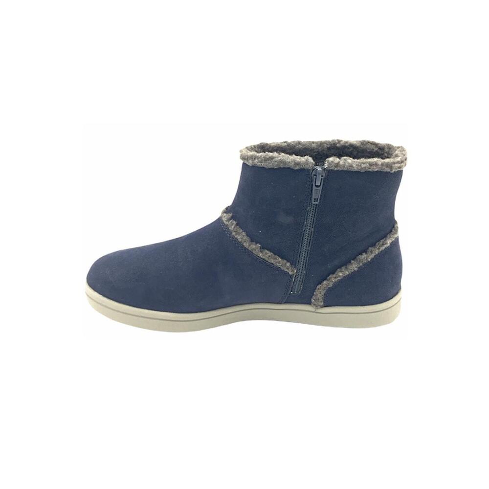 CLOUDSTEPPERS by Clarks Faux Fur Ankle Boots Step Glow Rose Navy - Medium - Picture 3 of 5